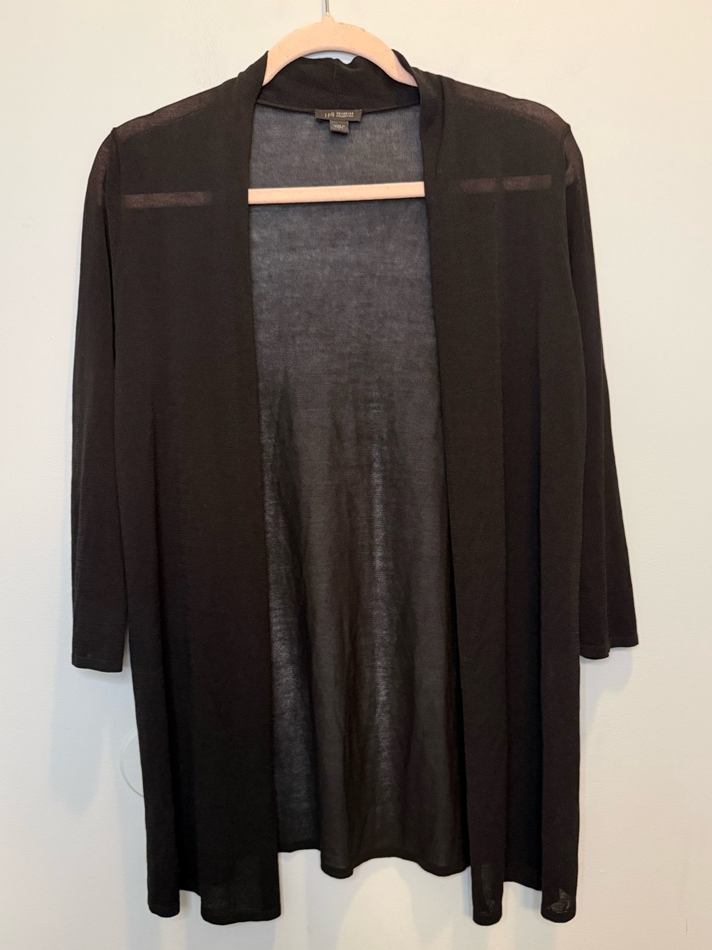 J. Jill Black Open Front Lightweight Cardigan Size Small Minimalist